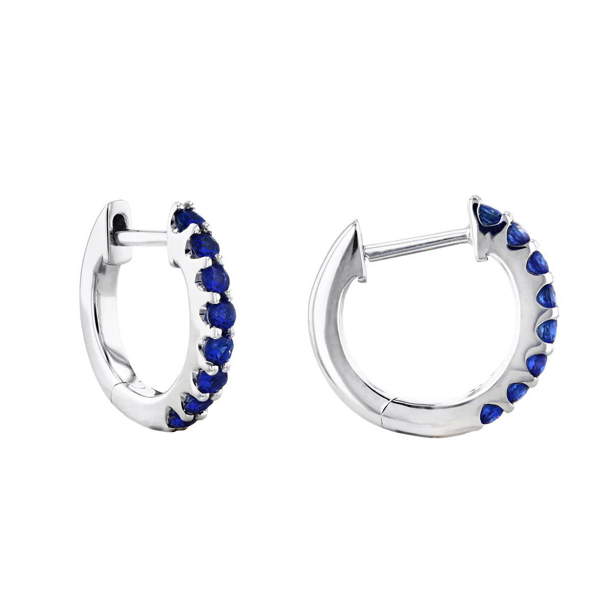Birthstone Collection 0.45ct Sapphire 9mm Hoop Earrings | 9K Yellow Gold