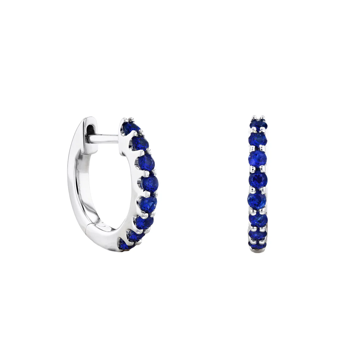 Birthstone Collection 0.45ct Sapphire 9mm Hoop Earrings | 9K Yellow Gold - Image 2