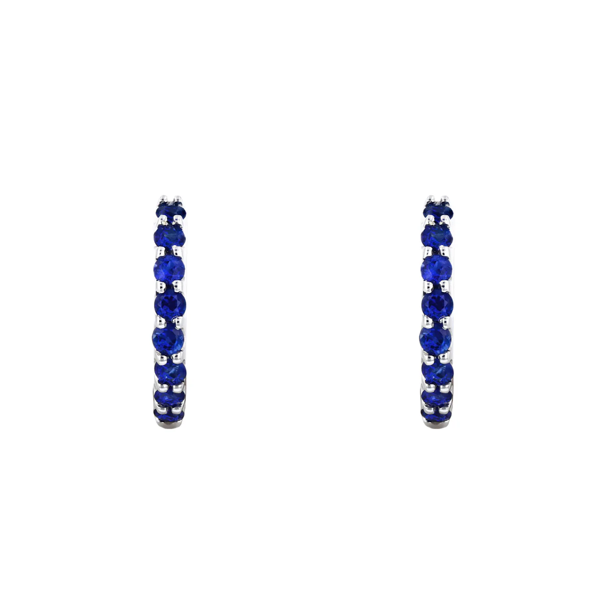 Birthstone Collection 0.45ct Sapphire 9mm Hoop Earrings | 9K Yellow Gold - Image 3