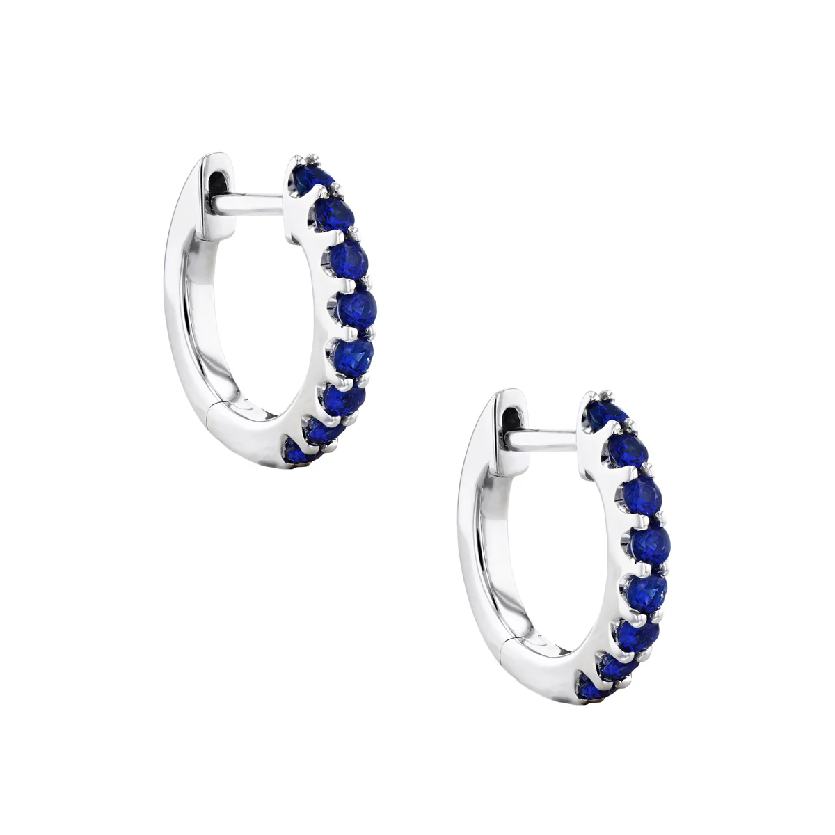 Birthstone Collection 0.45ct Sapphire 9mm Hoop Earrings | 9K Yellow Gold - Image 5