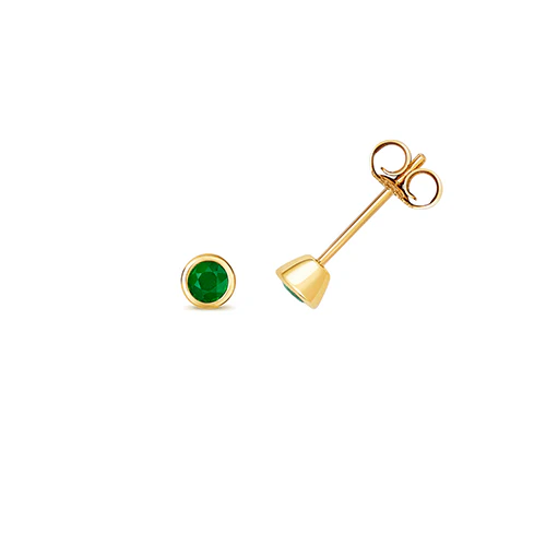 Bijou Collection Emerald Pendant and Earring Set | 9K Yellow Gold - Image 2
