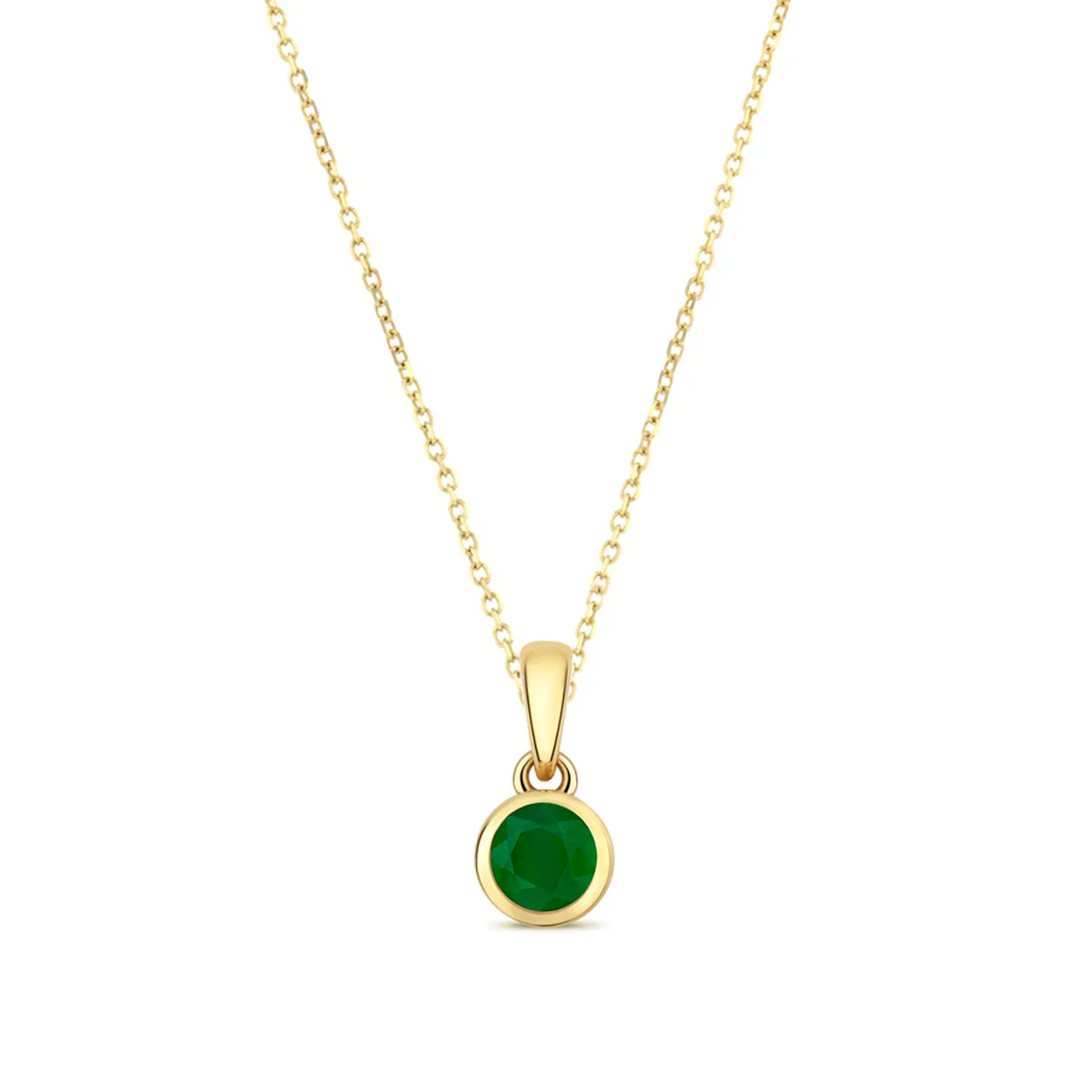 Bijou Collection Emerald Pendant and Earring Set | 9K Yellow Gold - Image 3