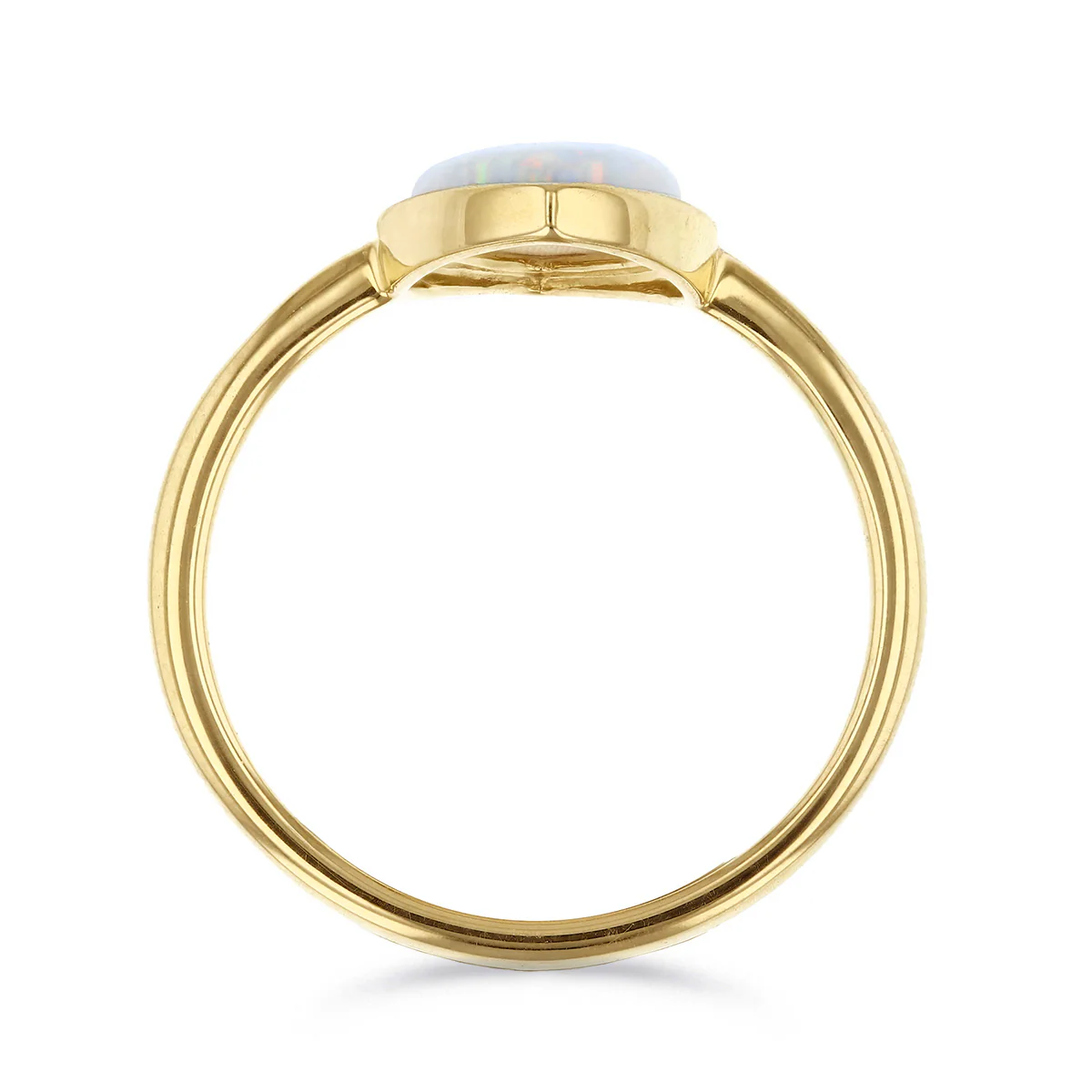 Birthstone Collection Marquise Opal Bezel Set Dress Ring | 9K Yellow Gold - Image 5