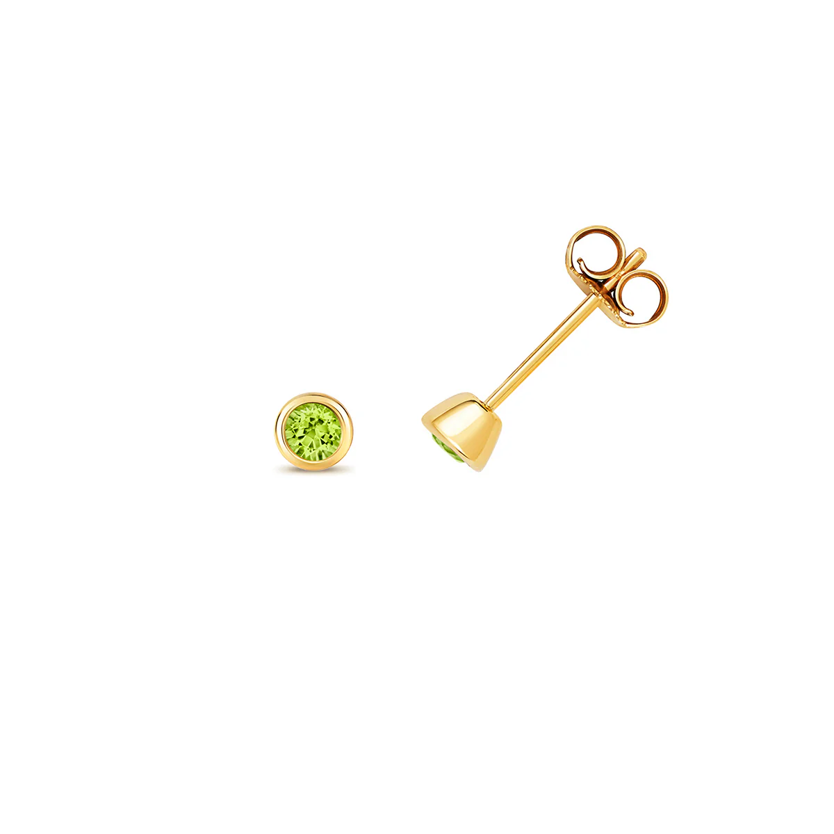 Birthstone Rubover Stud Earrings | 9K Yellow Gold - Image 11