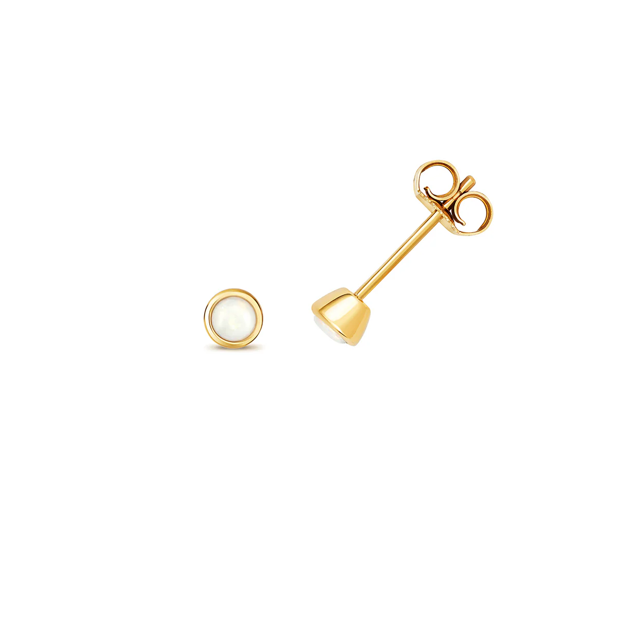 Birthstone Rubover Stud Earrings | 9K Yellow Gold - Image 13
