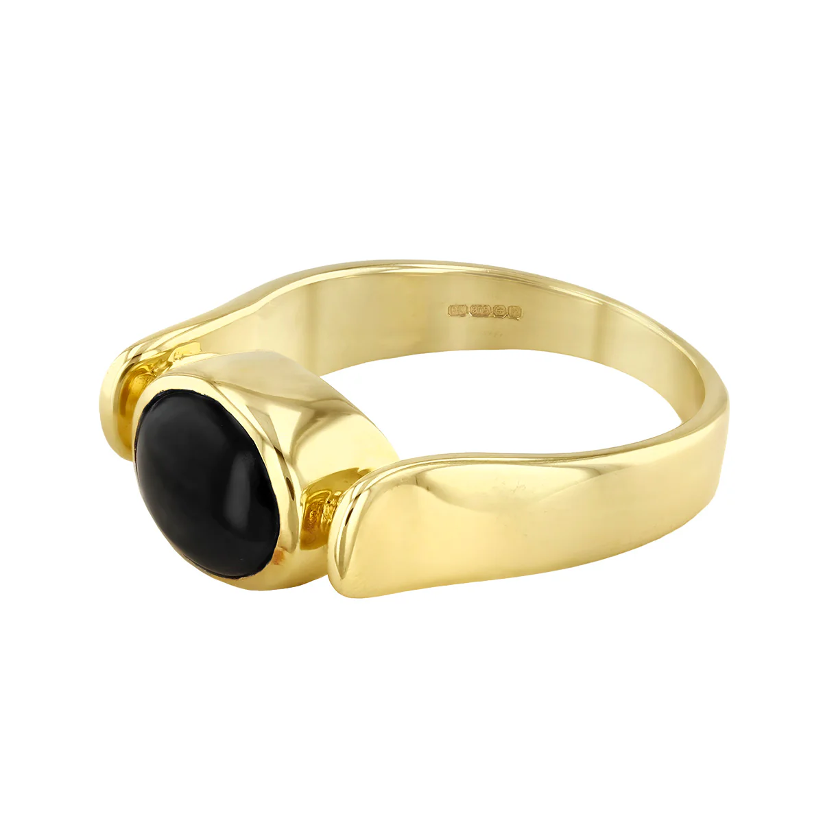 Black Star Sapphire Dress Ring | Pre-Loved | 9K Yellow Gold - Image 3