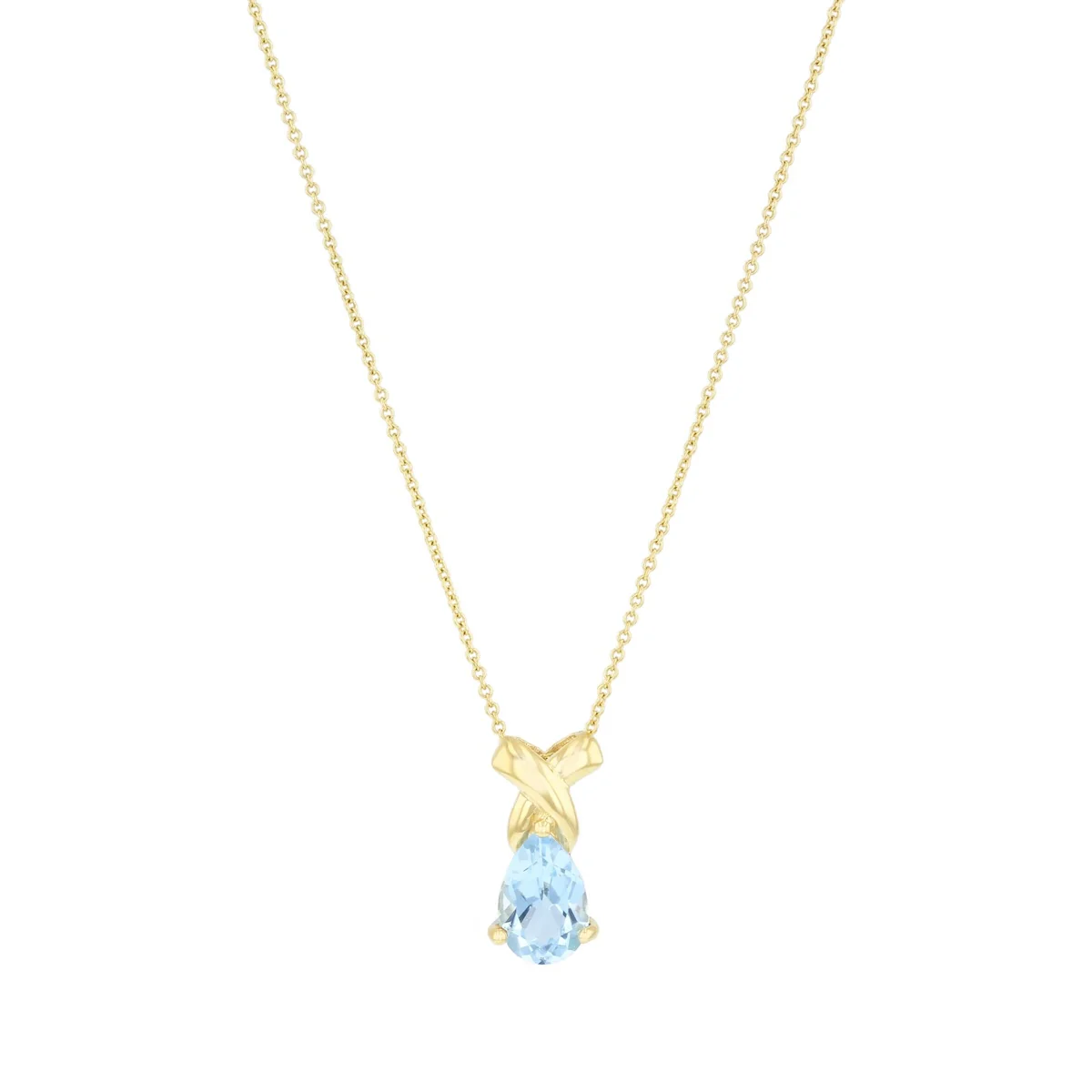 Blue Topaz Pear Pendant (Chain Not Included) | Pre-Loved | 9K Yellow Gold