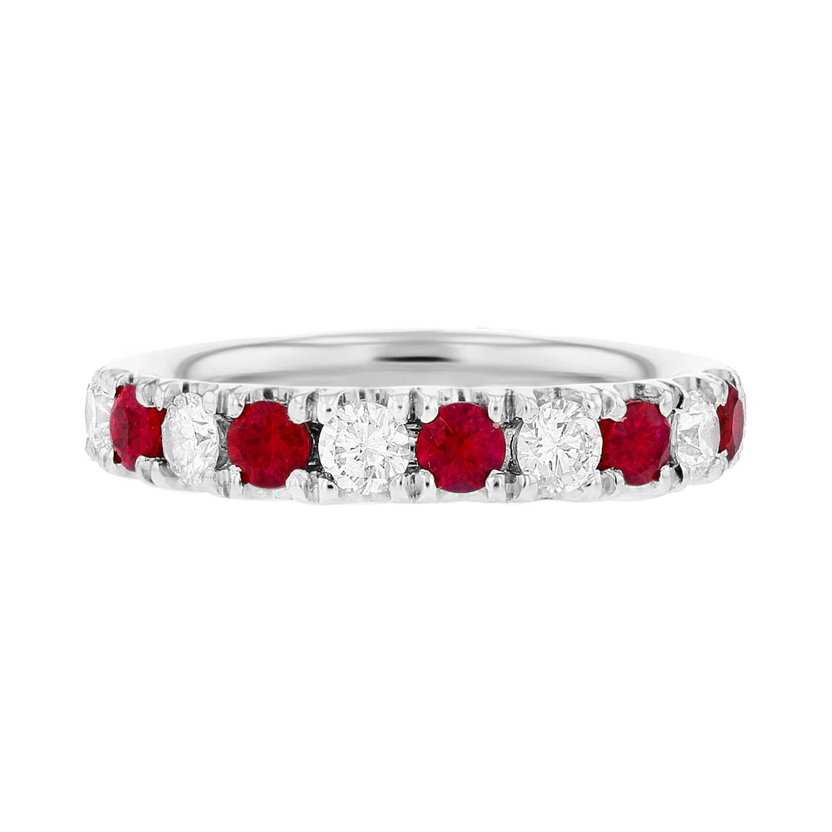 Browns Gemstones Collection 0.50ct | Diamond & Ruby Half Eternity | 18ct White Gold