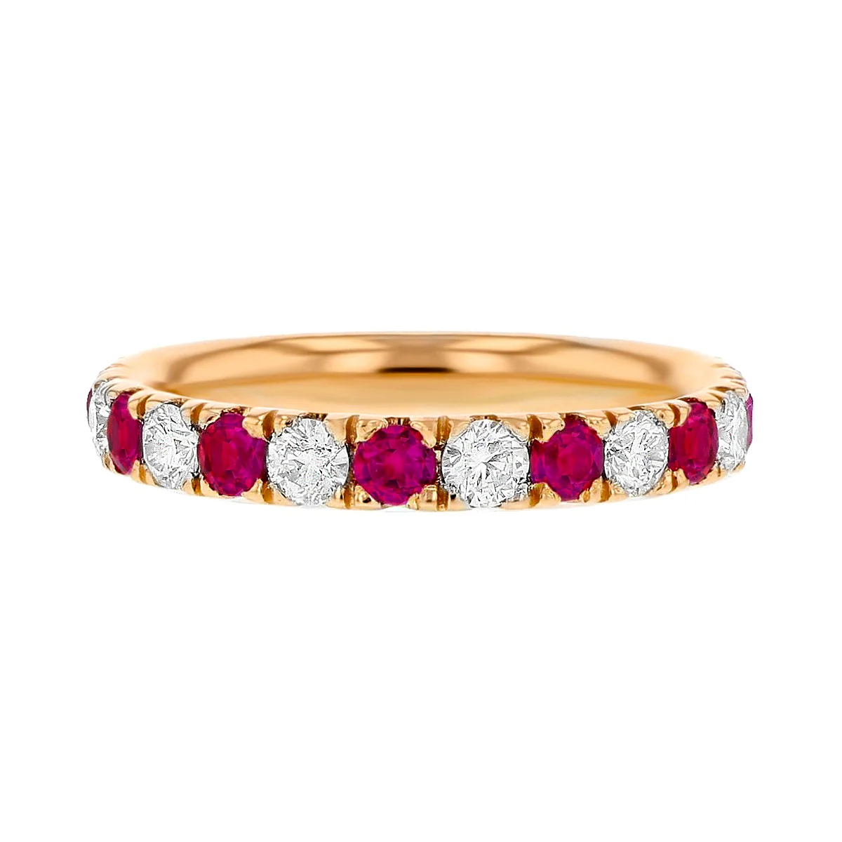 Browns Gemstones Collection 18ct Rose Gold Ruby & Diamond Half Eternity Ring