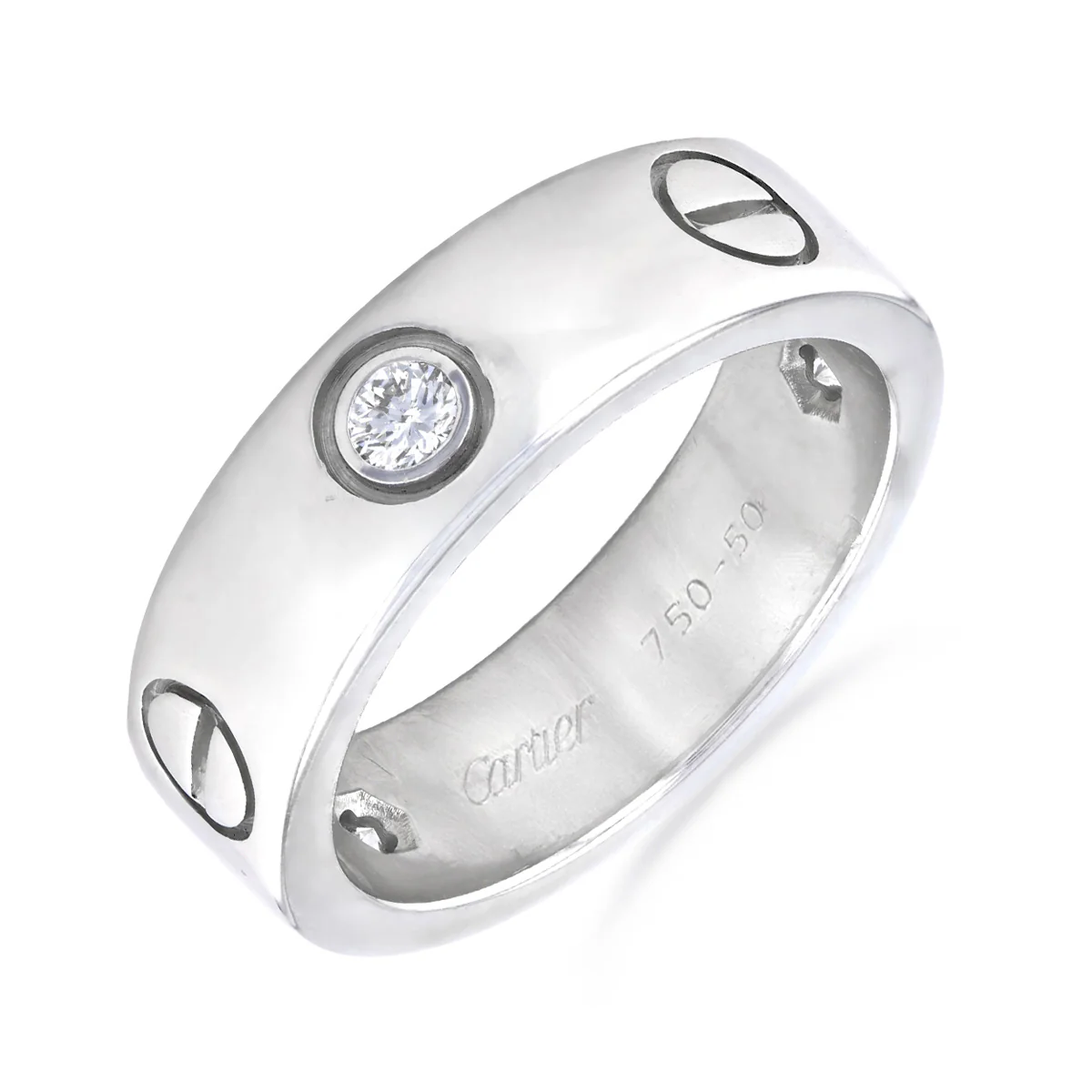 Cartier 0.22ct Diamond Love Ring (5.5mm Width) | Pre-Loved | 18K White Gold