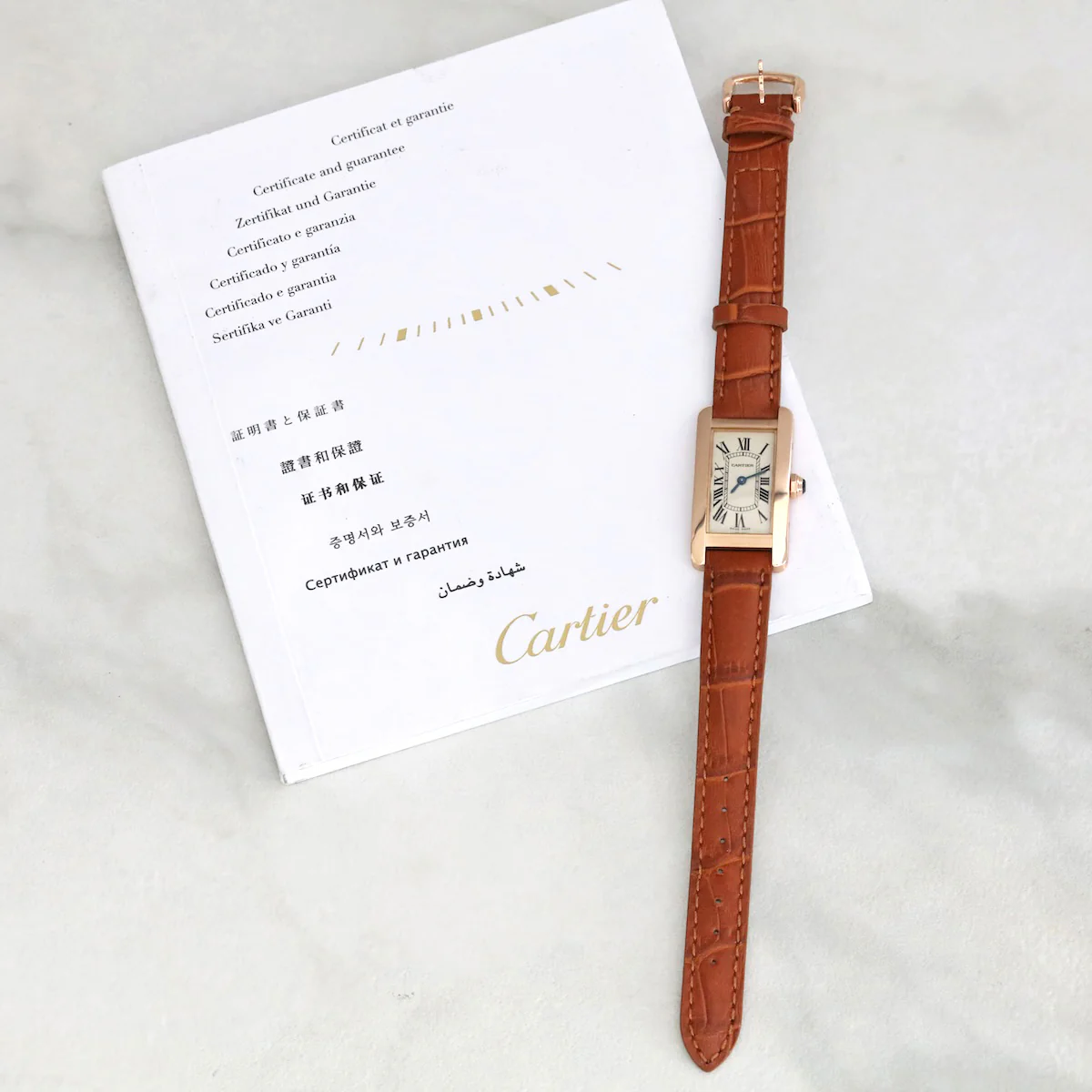 Cartier, Tank Américaine, 18ct Rose Gold | Pre-Owned | W2607456 - 2012 - Image 8