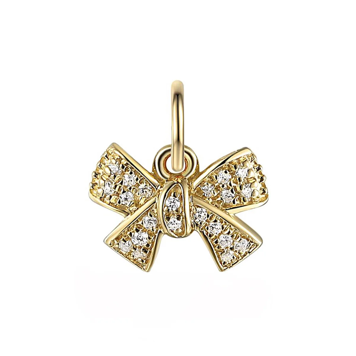 Charm Collection Diamond Bow Design | 9K Yellow Gold