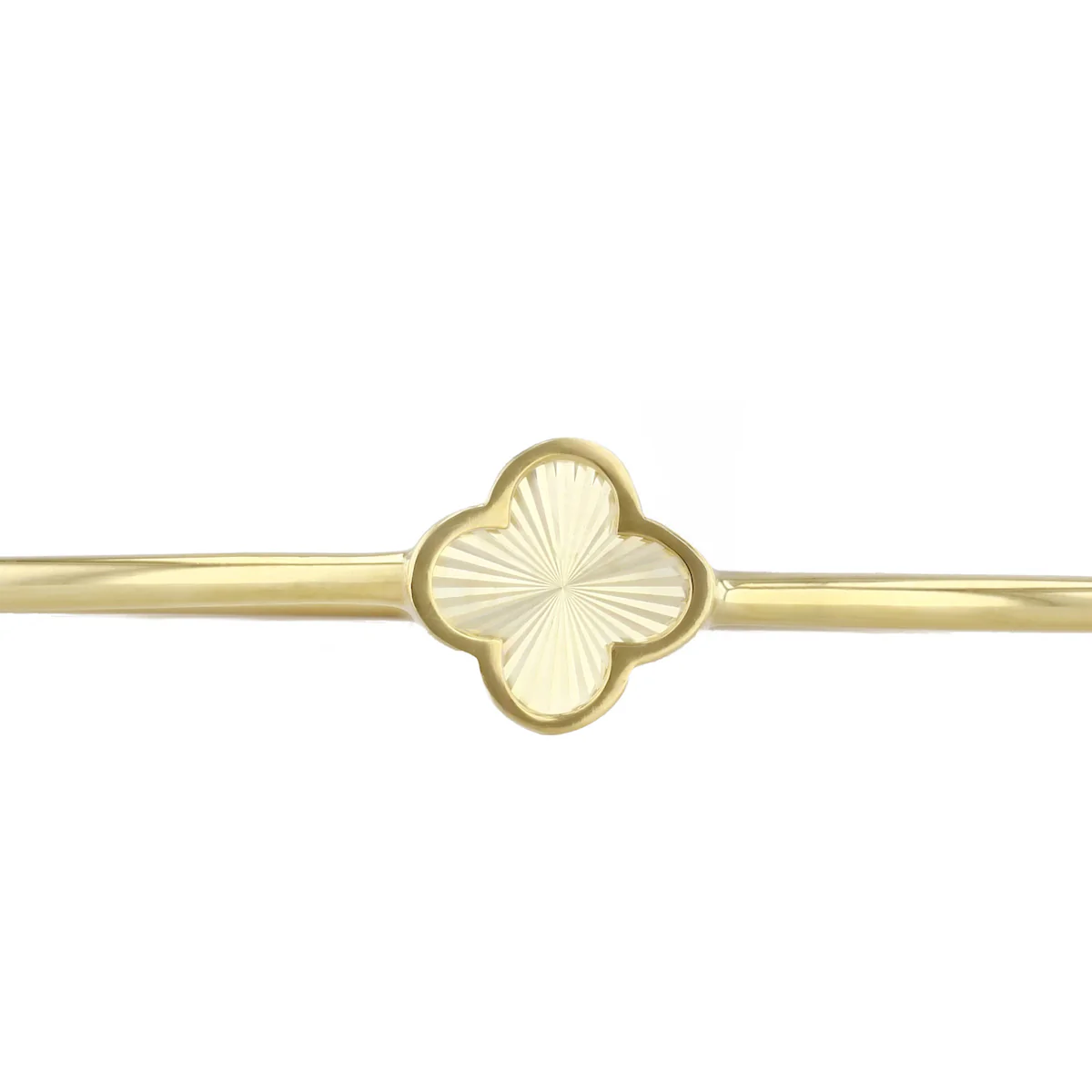 Soleil Collection Diamond Cut Petal Motif Bangle | 9K Yellow Gold - Image 3