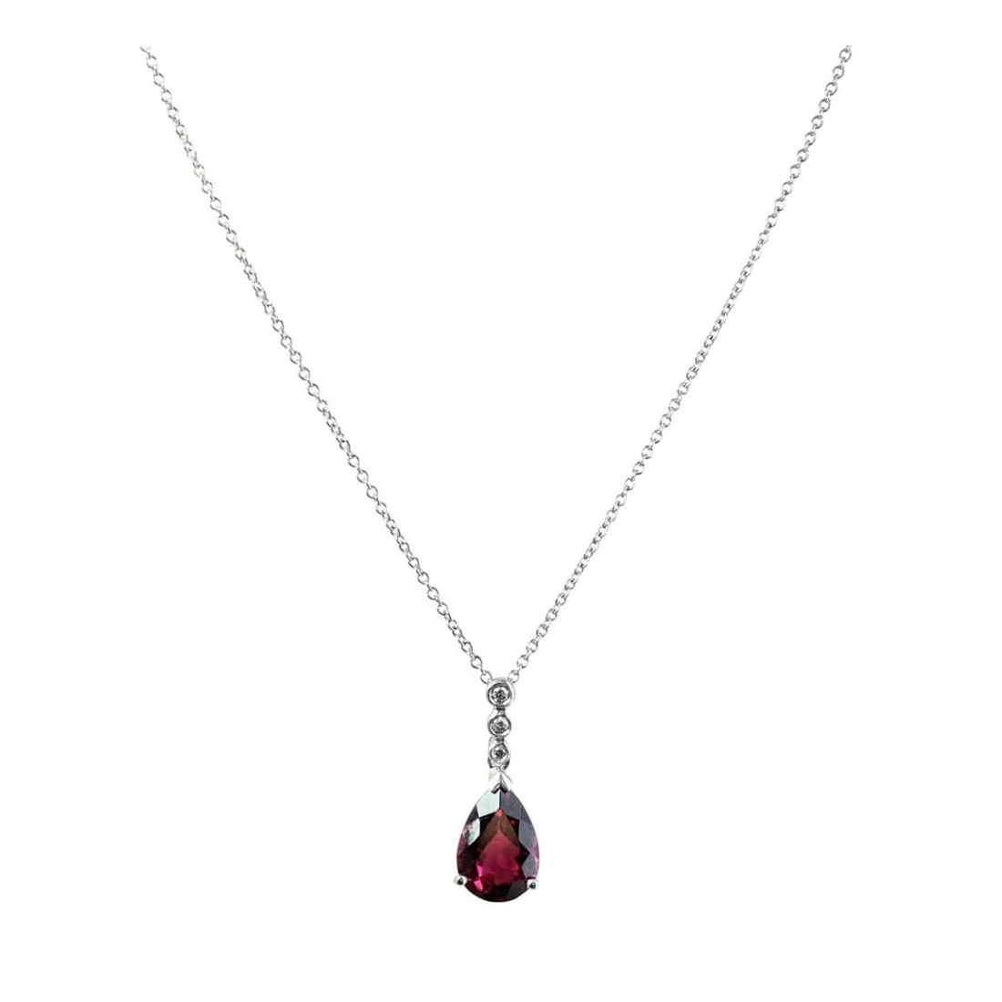 Diamond & Pink Tourmaline Pendant - Image 2