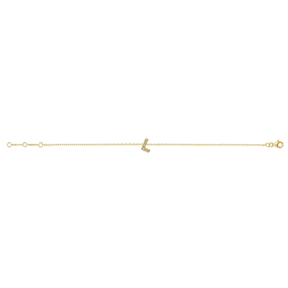 Diamond Vertical Initial Bracelet | 9K Yellow Gold - Image 7