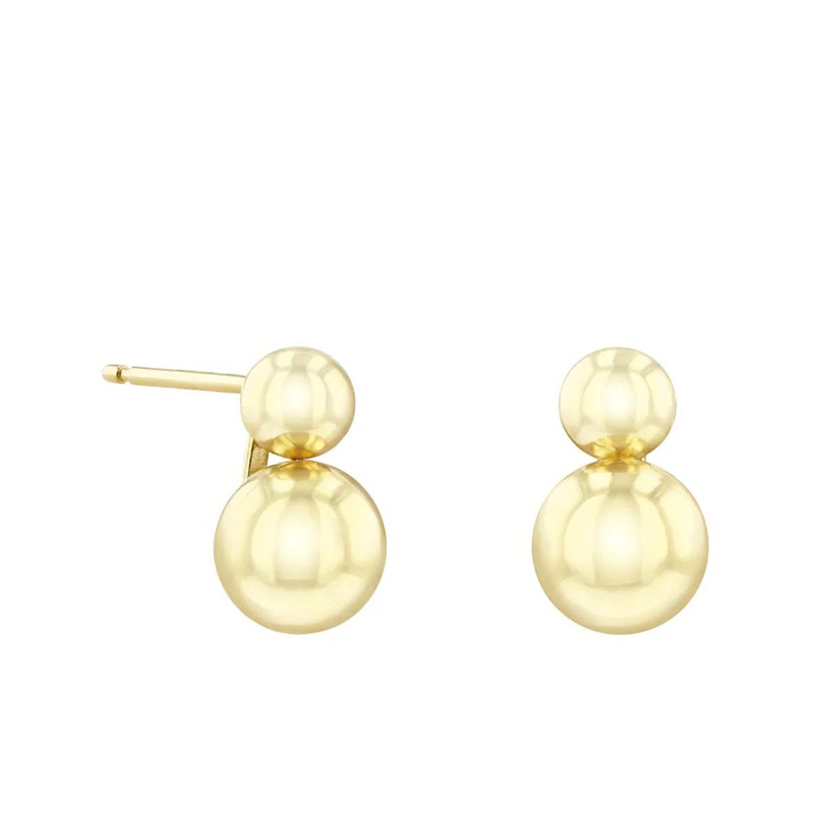 Double Ball Stud Earrings | 9K Yellow Gold