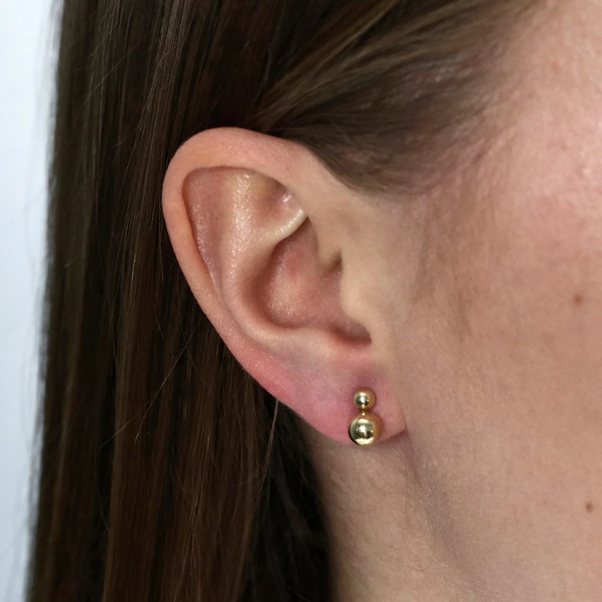 Double Ball Stud Earrings | 9K Yellow Gold - Image 5