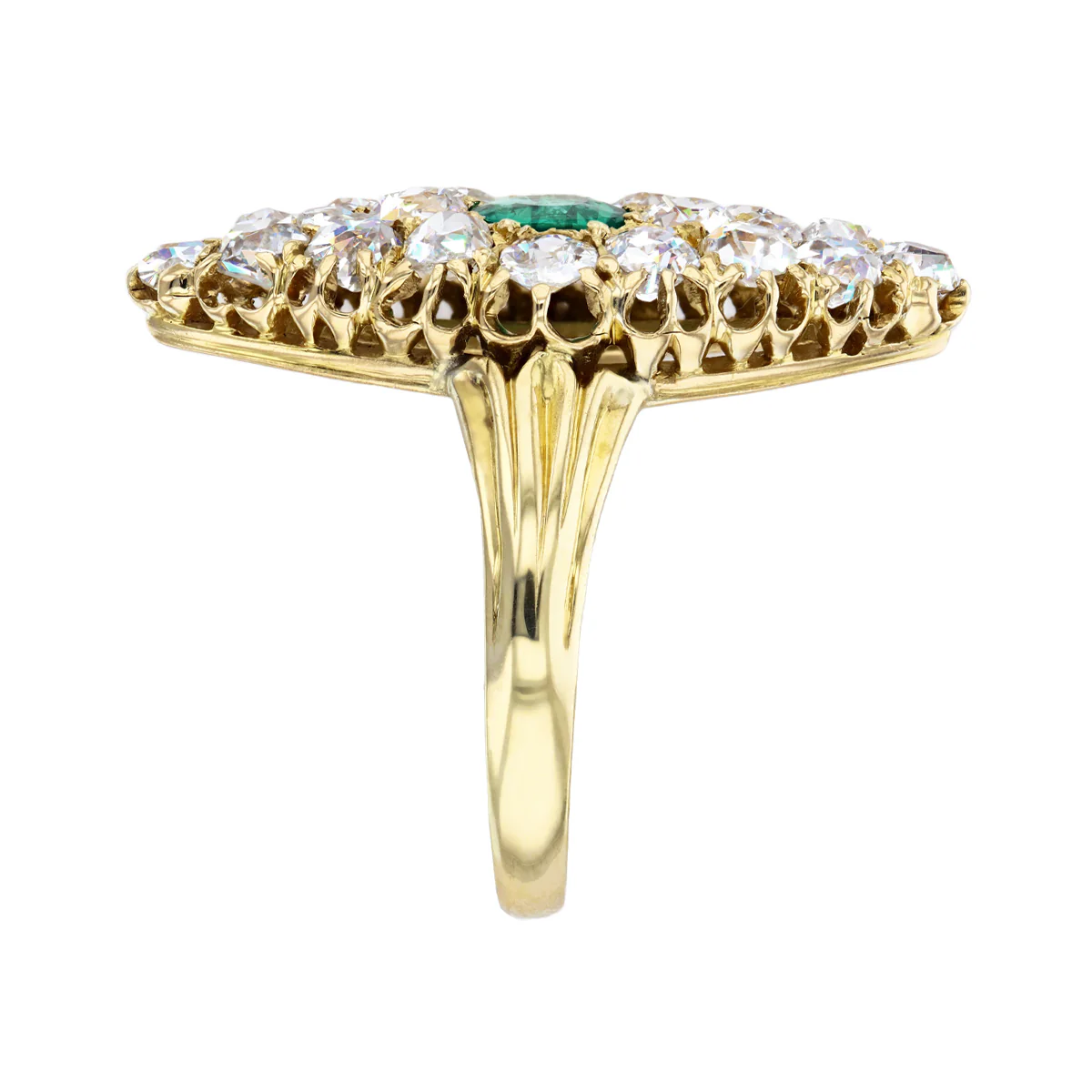 Early 20th Century Diamond & Emerald Ring | Pre-Loved | 18K Yellow Gold - Image 4