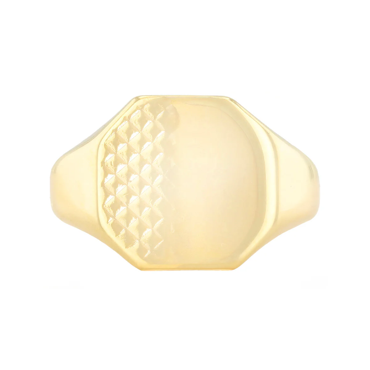 Engraved Octagonal Signet Ring (4.3g) | Pre-Loved | 9K Yellow Gold - Image 2