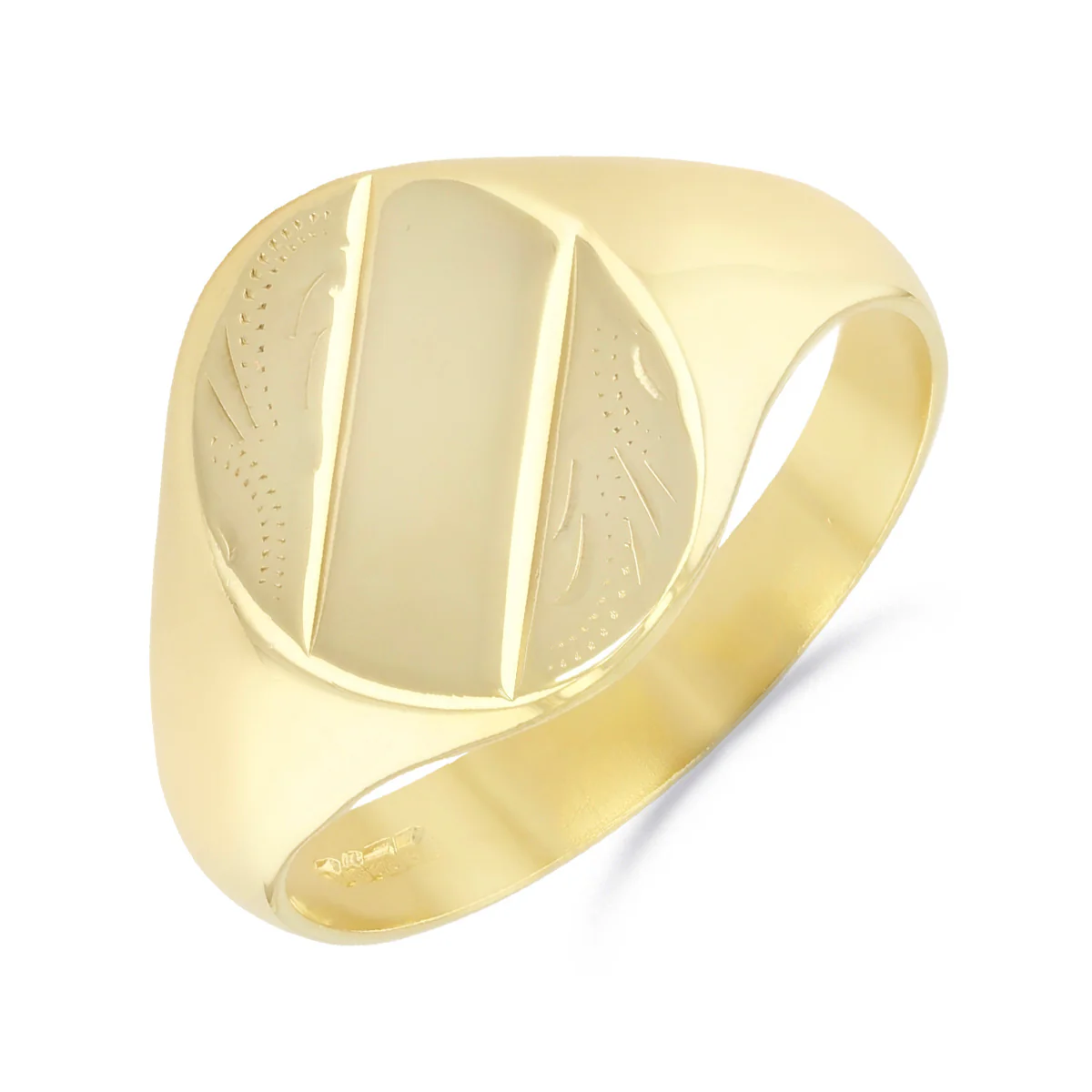 Engraved Oval Signet Ring (5g) | Pre-Loved | 9K Yellow Gold