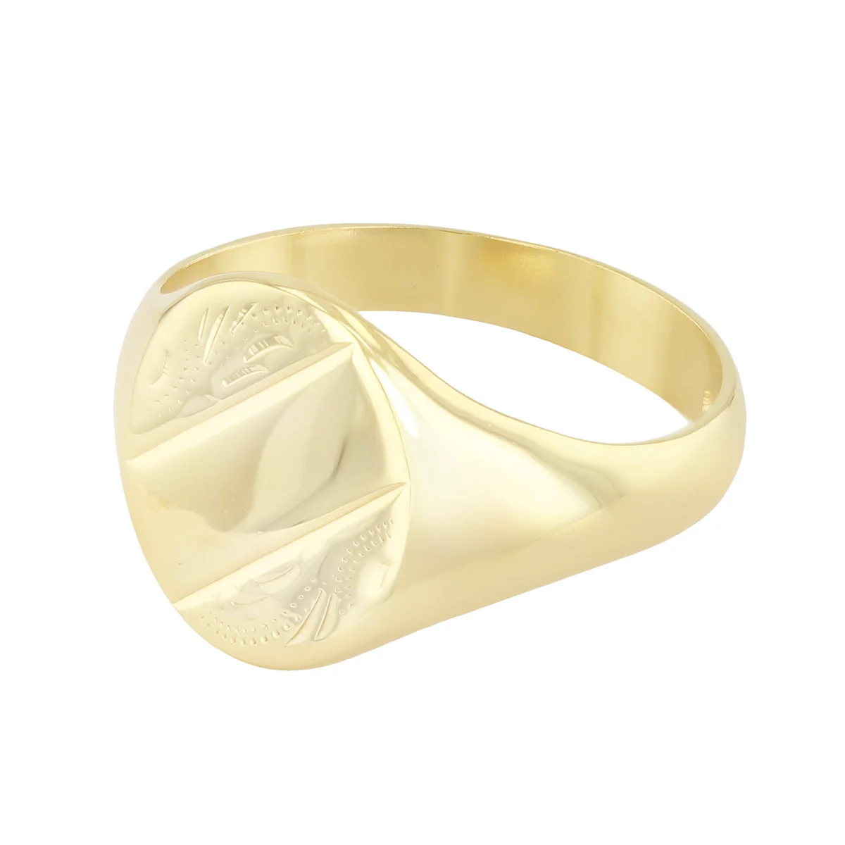 Engraved Oval Signet Ring (5g) | Pre-Loved | 9K Yellow Gold - Image 3