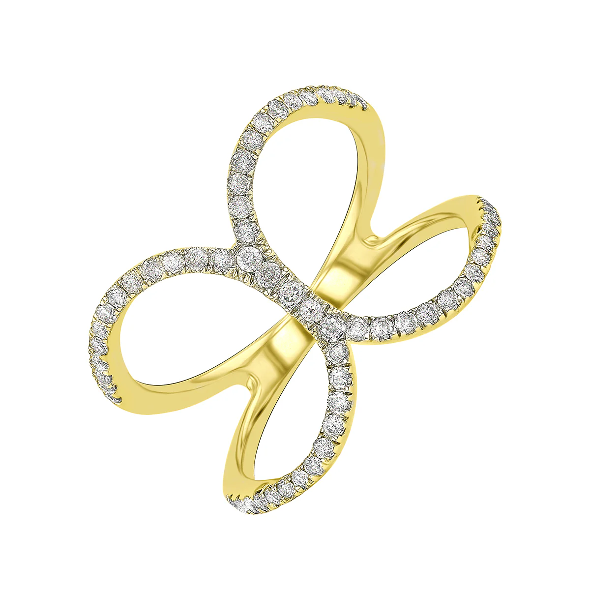 Everyday Diamonds 0.35ct Diamond Crossover Circle Ring | 9K Yellow Gold