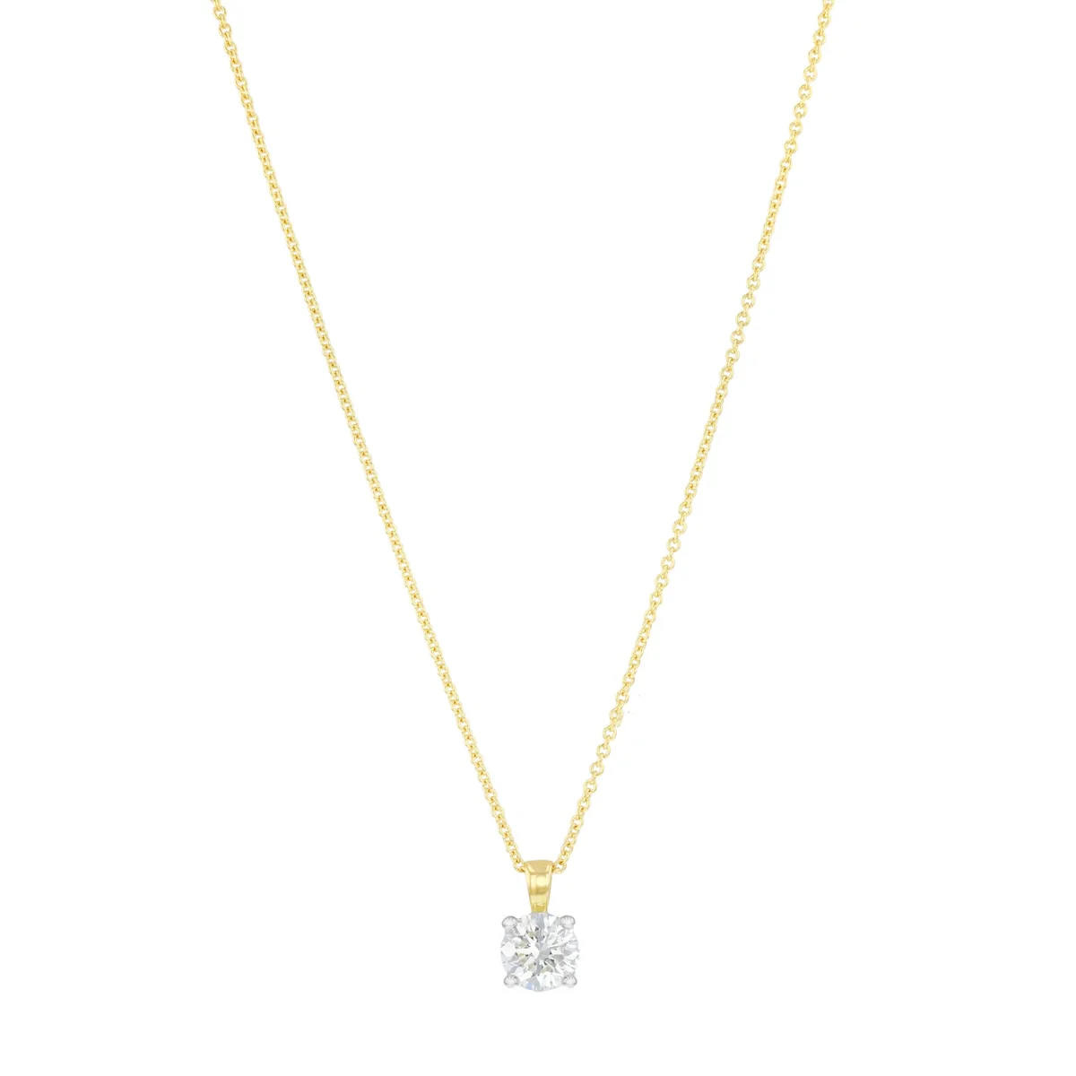 Everday Diamonds 1.31ct Natural Round Brilliant Diamond Solitaire Pendant | 9K Yellow and White Gold - Image 2