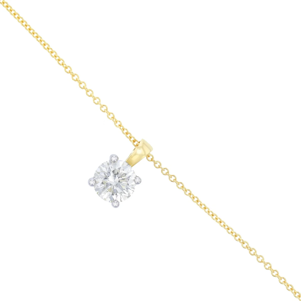 Everday Diamonds 1.31ct Natural Round Brilliant Diamond Solitaire Pendant | 9K Yellow and White Gold - Image 3