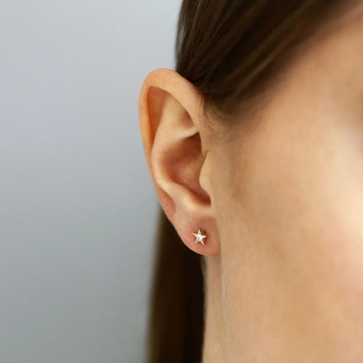 Soleil Collection 0.10ct Star Stud Earrings | 9K Yellow Gold - Image 5