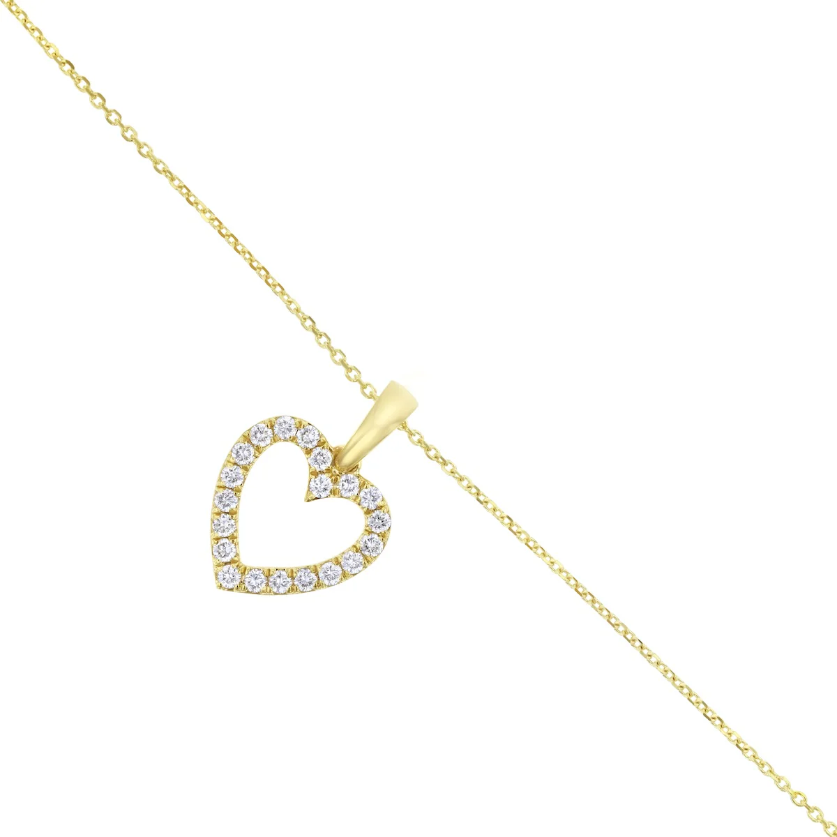 Everyday Diamond 0.25ct Lab-Grown Diamond Open Heart Necklace | 9K Yellow Gold - Image 3