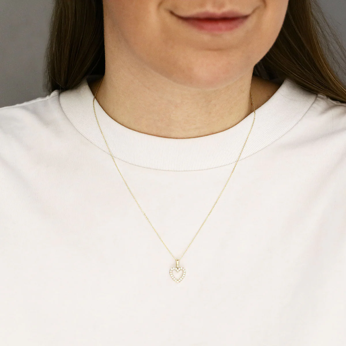 Everyday Diamond 0.25ct Lab-Grown Diamond Open Heart Necklace | 9K Yellow Gold - Image 5