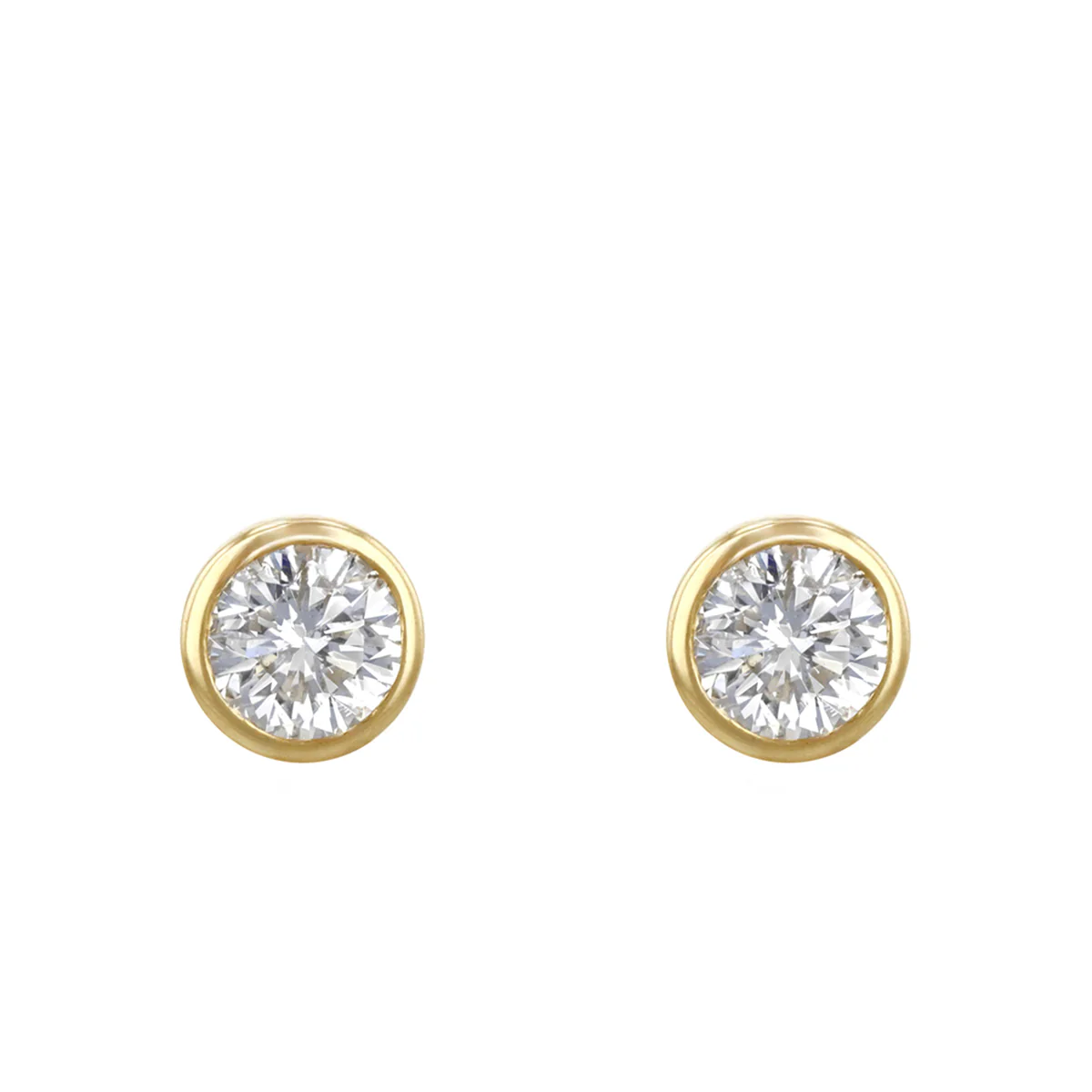 Everyday Diamonds Brilliant Cut Bezel Set Stud Earrings | 9K Yellow Gold - Image 4