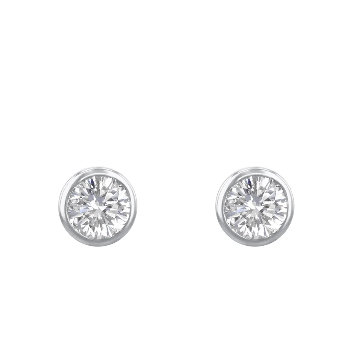 Everyday Diamonds Brilliant Cut Bezel Set Earrings | 9K White Gold - Image 4