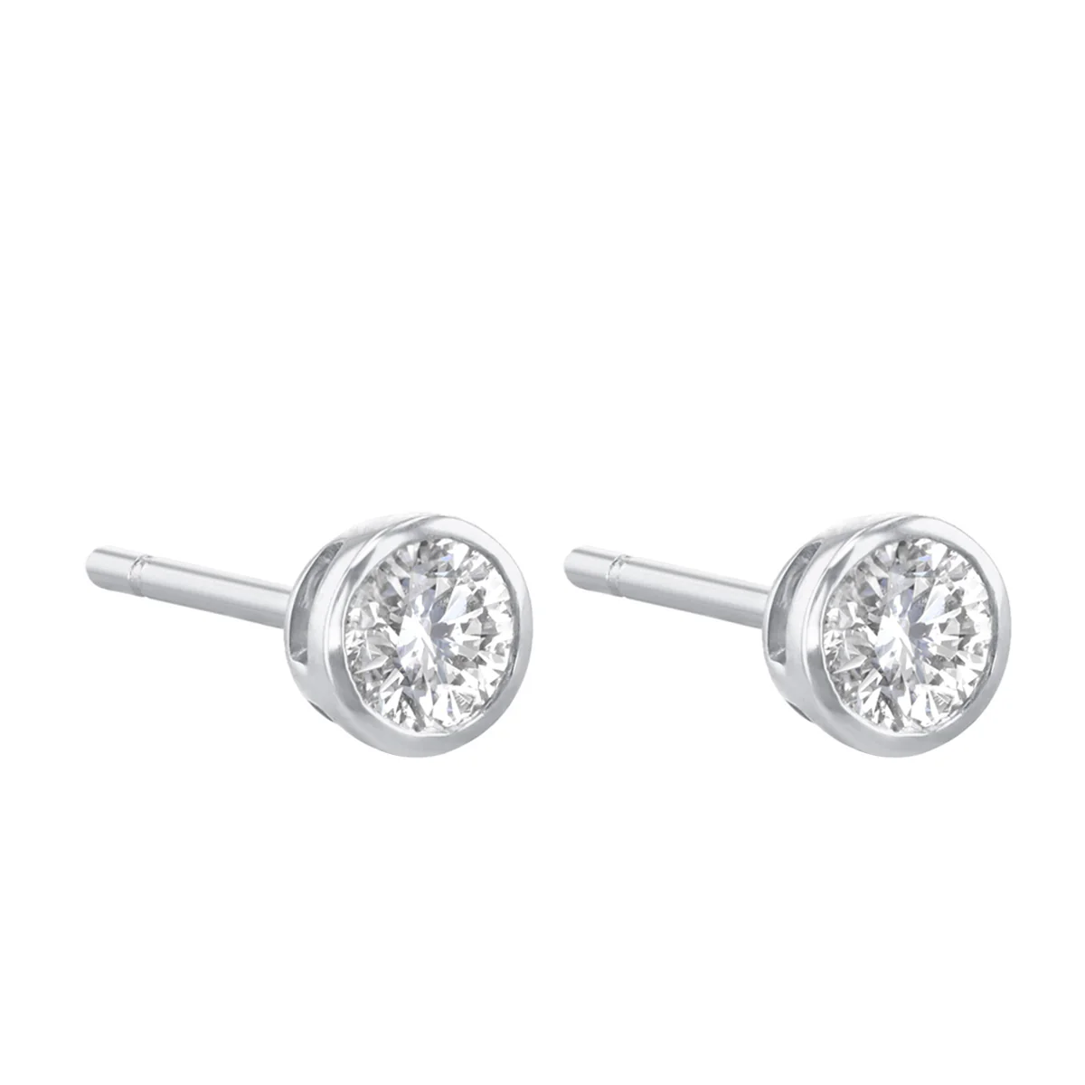 Everyday Diamonds Brilliant Cut Bezel Set Earrings | 9K White Gold - Image 5