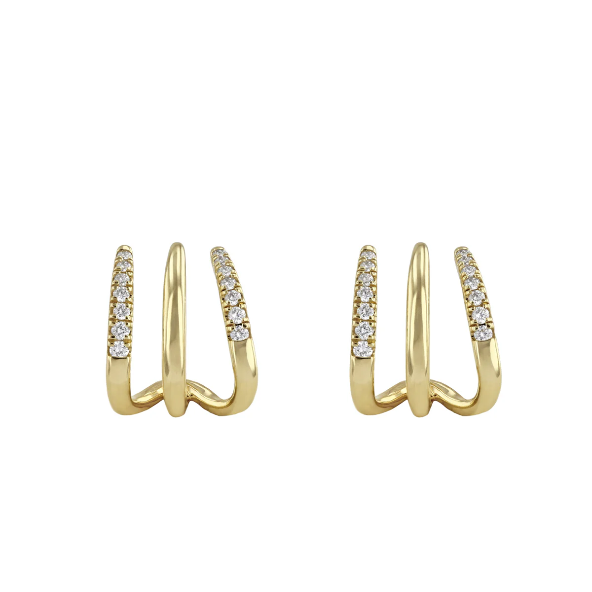 Everyday Diamond Claw Hoop Earrings | 9K Yellow Gold - Image 2
