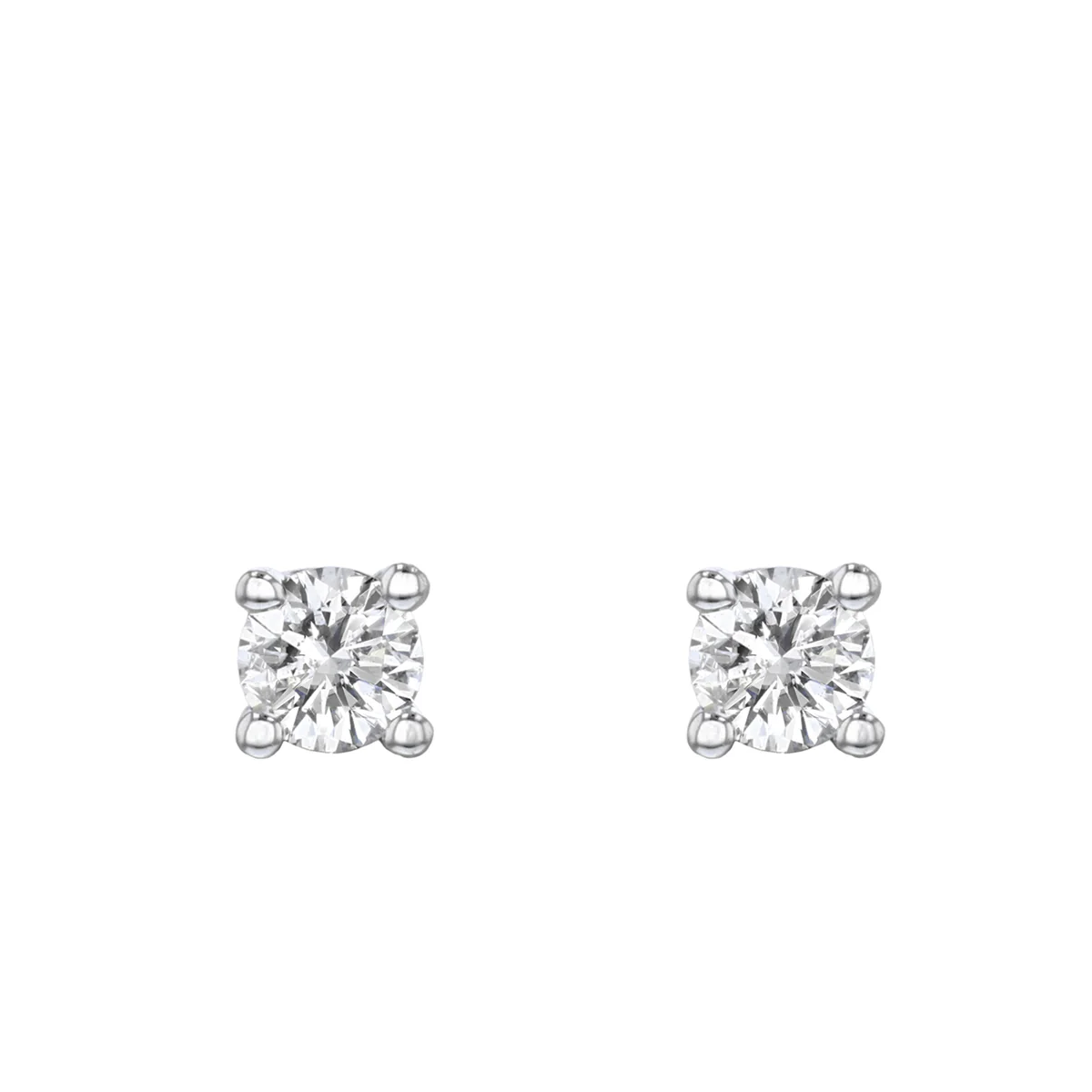 Everyday Diamonds Round Brilliant Diamond Solitaire Earrings | 9K White Gold - Image 2