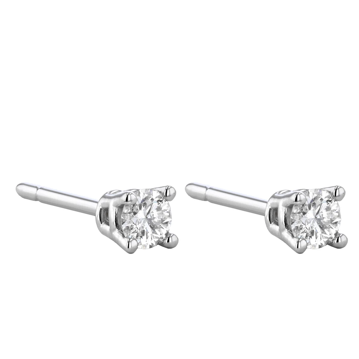 Everyday Diamonds Round Brilliant Diamond Solitaire Earrings | 9K White Gold - Image 3
