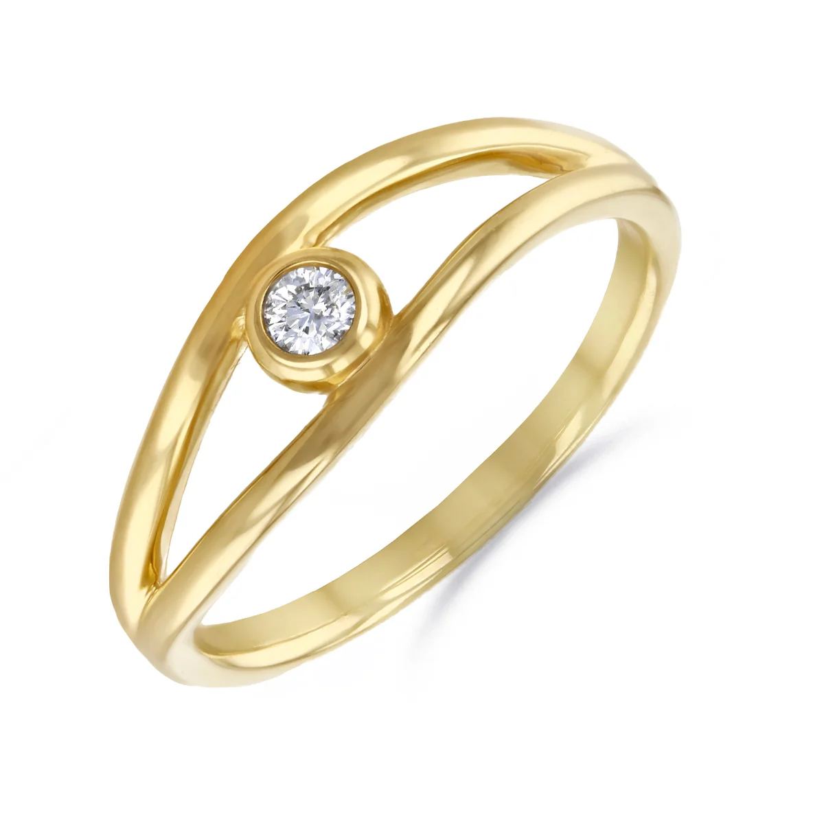 Everyday Diamonds 0.08ct Diamond Open Twist Ring | 9K Yellow Gold