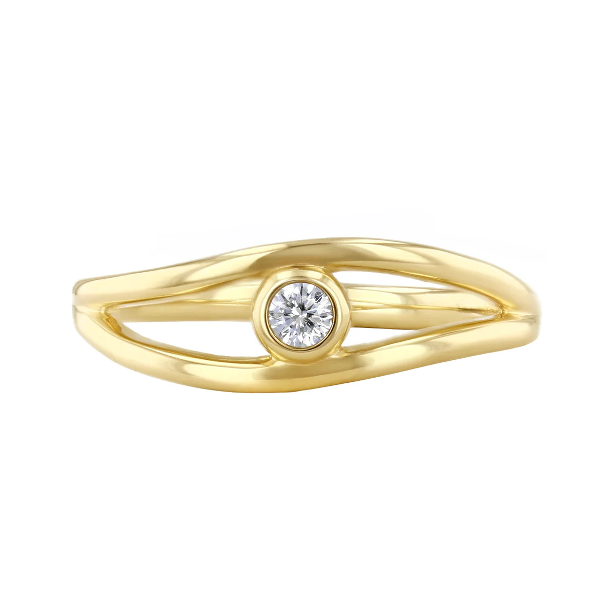 Everyday Diamonds 0.08ct Diamond Open Twist Ring | 9K Yellow Gold - Image 2