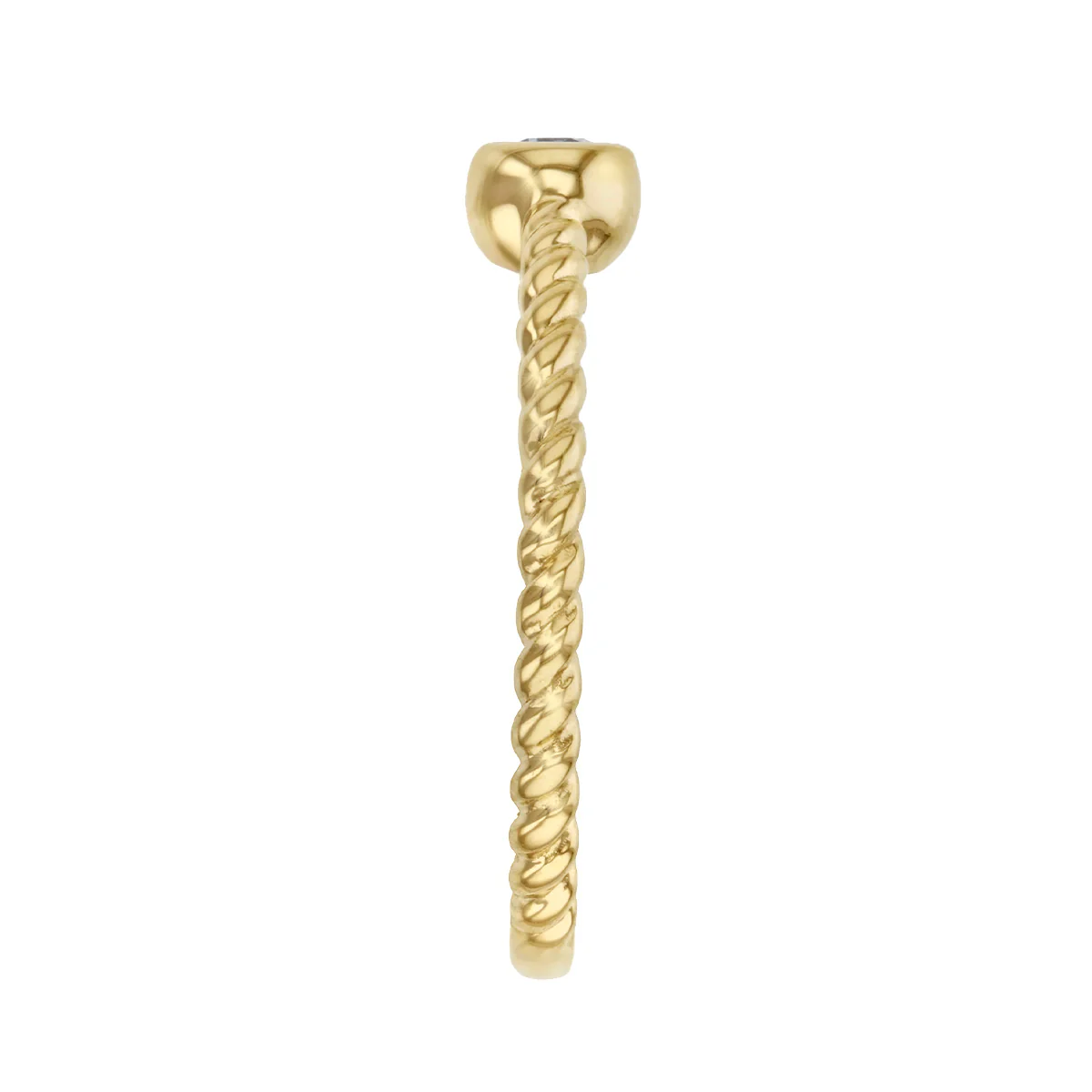 Everyday Diamonds 0.09ct Bezel Set Solitaire Ring with Twisted Band | 18K Yellow Gold - Image 4