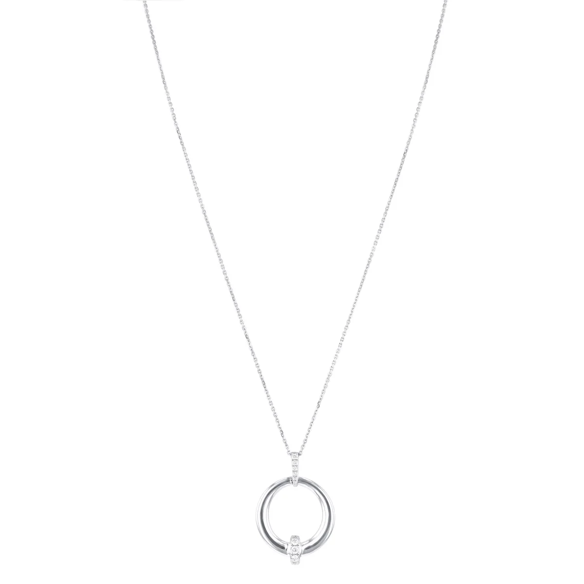 Everyday Diamonds 0.13ct Brilliant Cut Natural Diamond Circular Necklace | 9K White Gold - Image 2