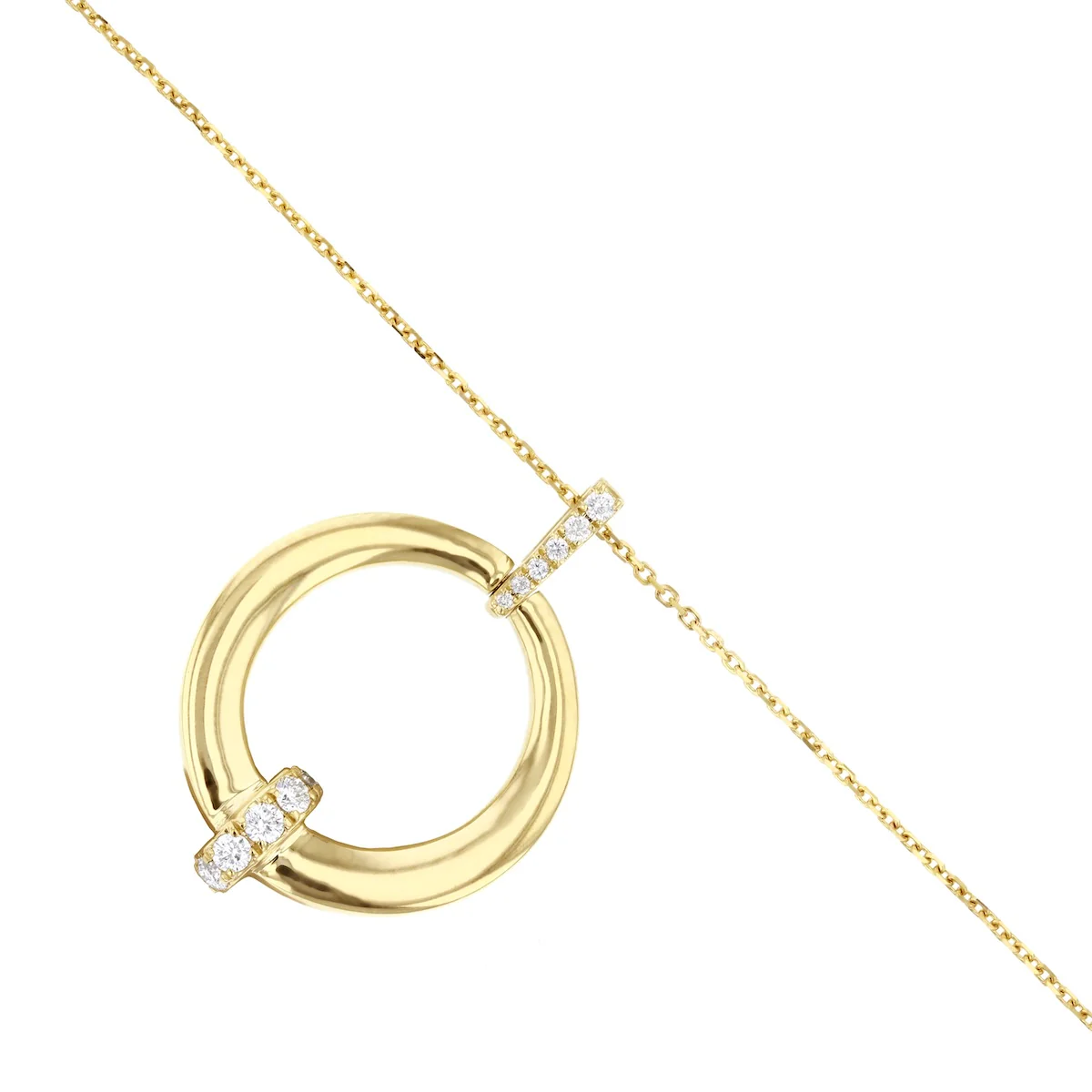 Everyday Diamonds 0.13ct Brilliant Cut Natural Diamond Circular Necklace | 9K Yellow Gold - Image 3