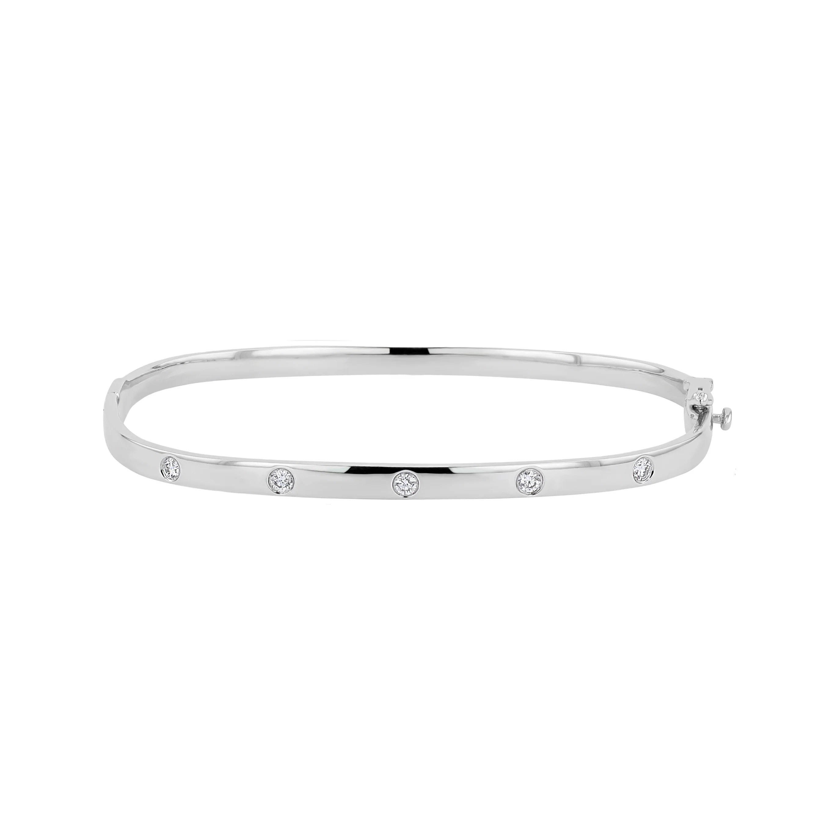 Everyday Diamonds 0.20ct Diamond Square Bangle | 9K White Gold
