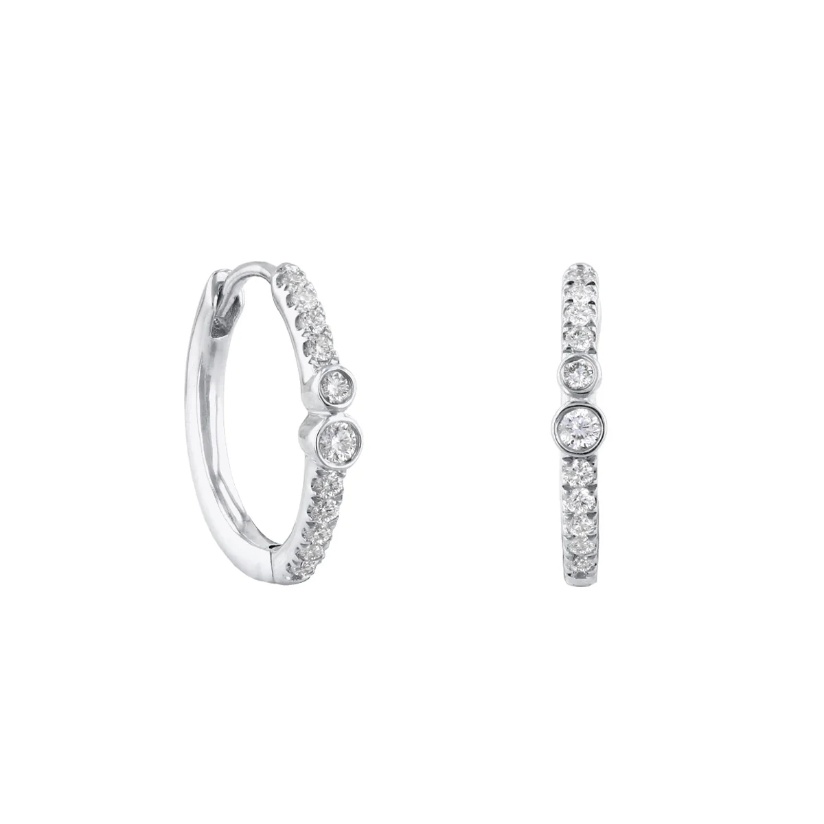 Everyday Diamonds 0.20ct Natural Diamond Hoop Earrings | 9K White Gold