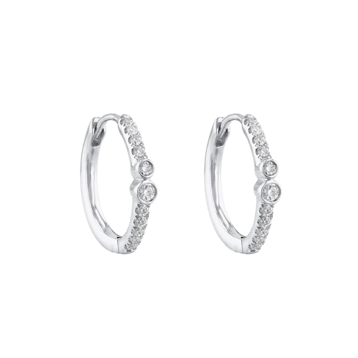 Everyday Diamonds 0.20ct Natural Diamond Hoop Earrings | 9K White Gold - Image 3