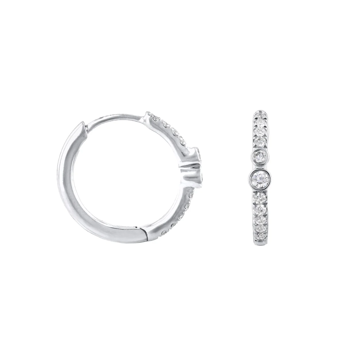 Everyday Diamonds 0.20ct Natural Diamond Hoop Earrings | 9K White Gold - Image 4