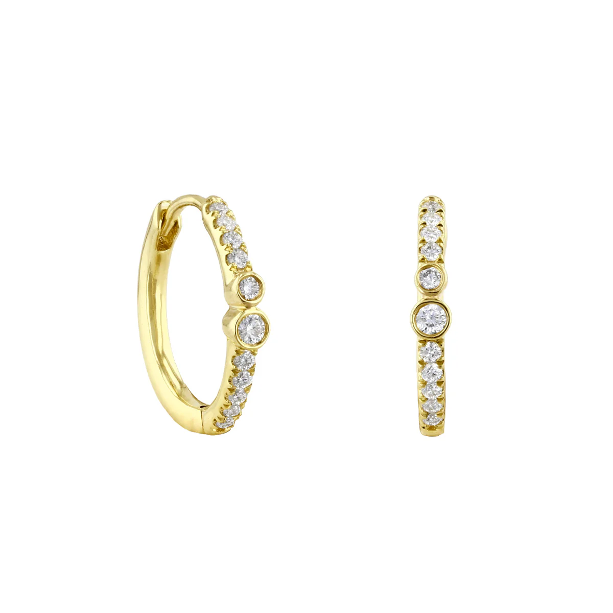 Everyday Diamonds 0.20ct Natural Diamond Hoop Earrings | 9K Yellow Gold