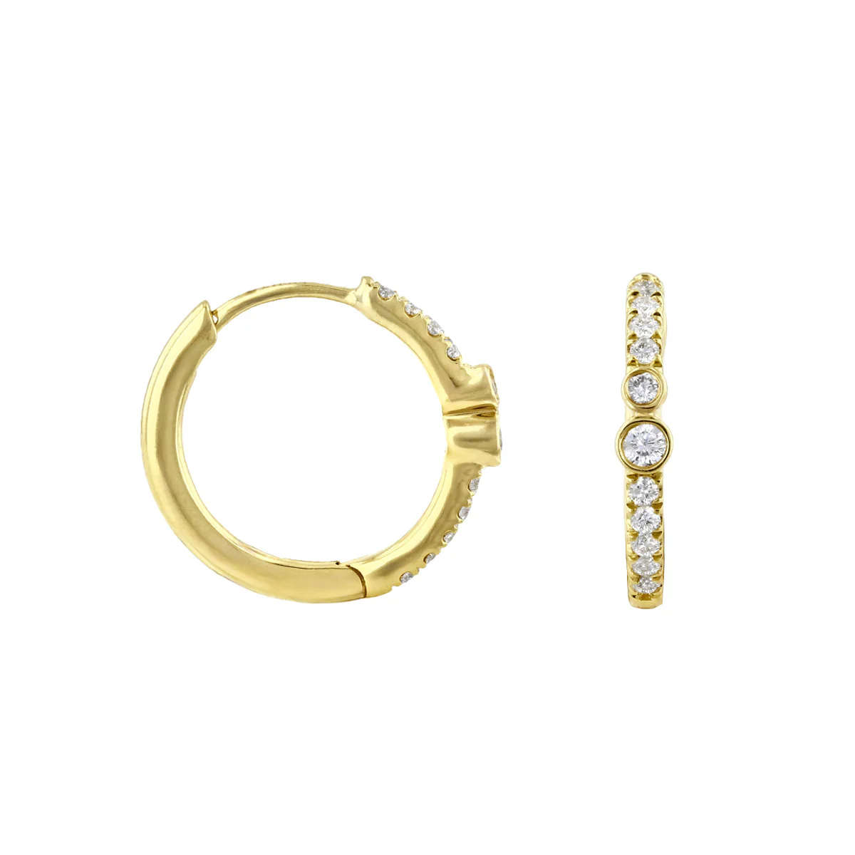 Everyday Diamonds 0.20ct Natural Diamond Hoop Earrings | 9K Yellow Gold - Image 4