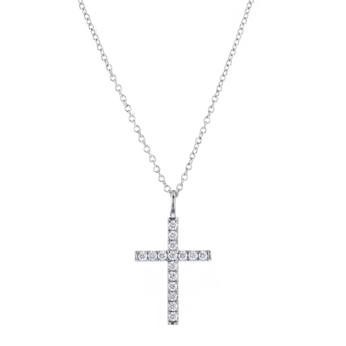 Everyday Diamonds 0.24ct Diamond Cross Necklace | 9K White Gold