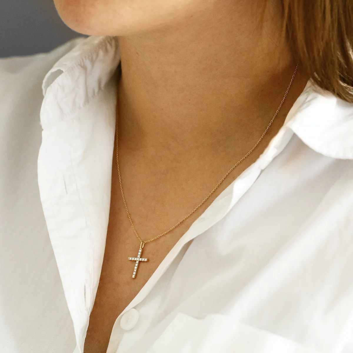 Everyday Diamonds 0.24ct Diamond Cross Necklace | 9K Yellow Gold - Image 5